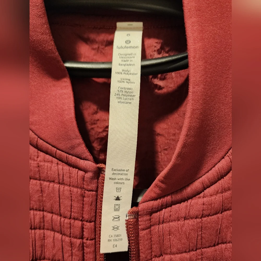 Lululemon Serene Travels Comber Reversible Jacket Mauve Womens 6 Bomber Style - Picture 10 of 11